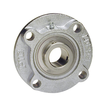 Iptci Piloted Flange Ball Bearing Unit, 35 mm Bore, Nickel Plated Hsg, Stainless Insert, Set Screw Locking SUCNPFC207-35MM